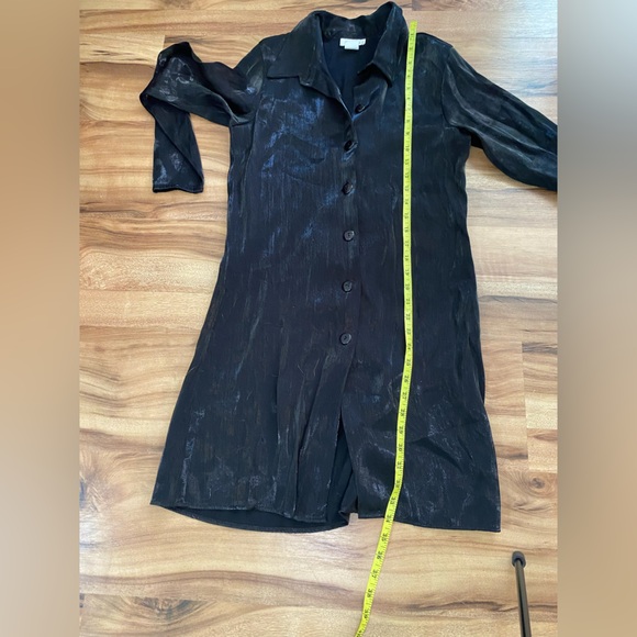 Vintage Y2K 90s button up collar dress shimmer metallic - Picture 8 of 8